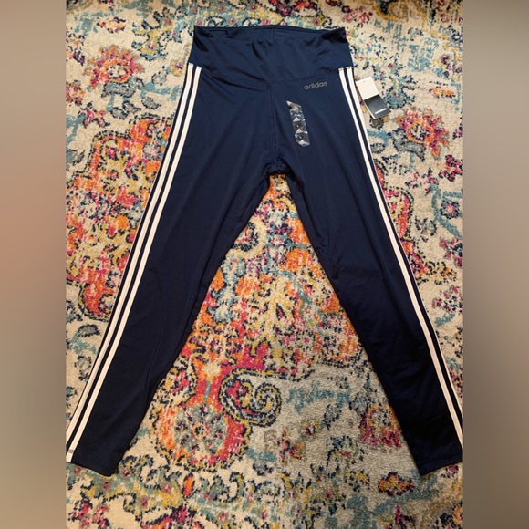 Women’s Adidas Navy Climate Training Pants size large NWT - Picture 1 of 10